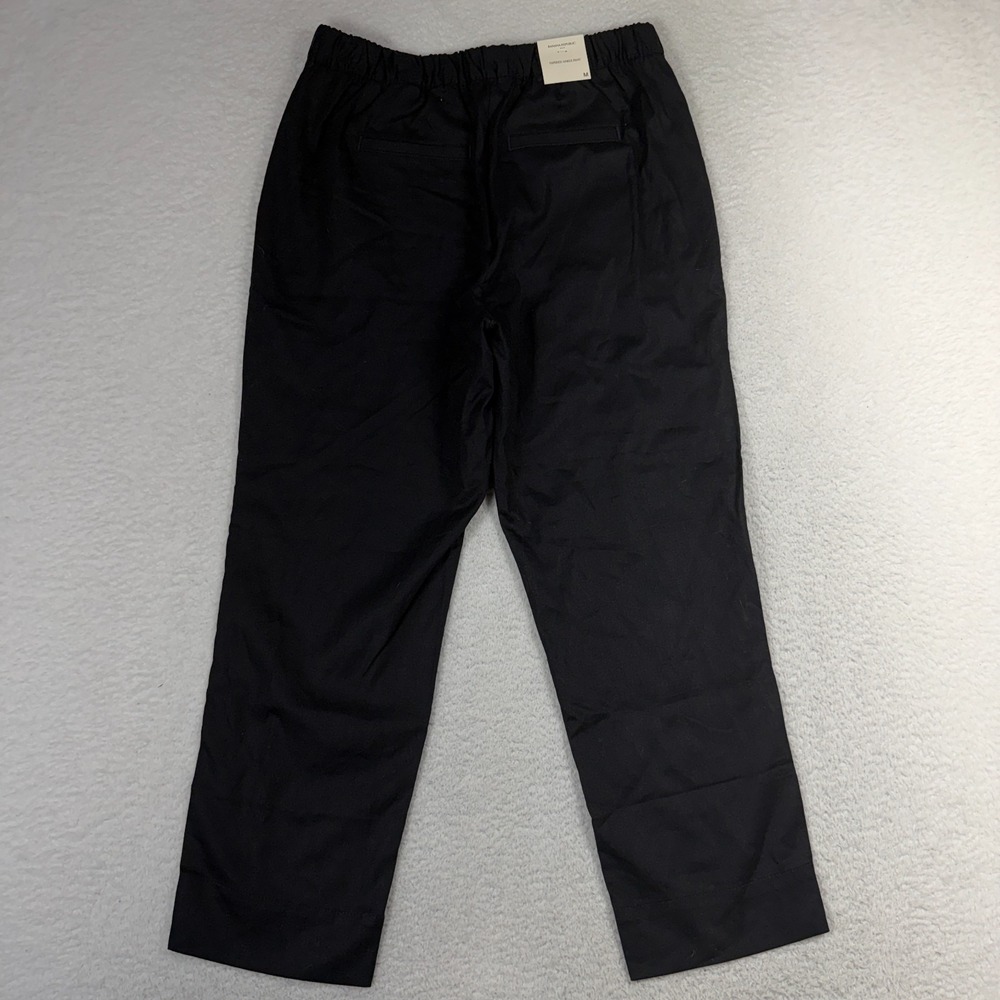 Banana Republic womens Black Tapered ankle High Rise Linen Pants Med (30x27) NWT